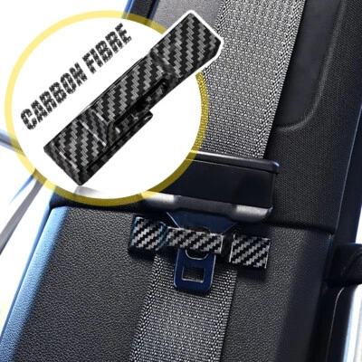 2PC Carbon Fiber Seat Belt Holder Stabilizer Limiter Hook Car InteriorAccessorie - Изображение 1 из 4