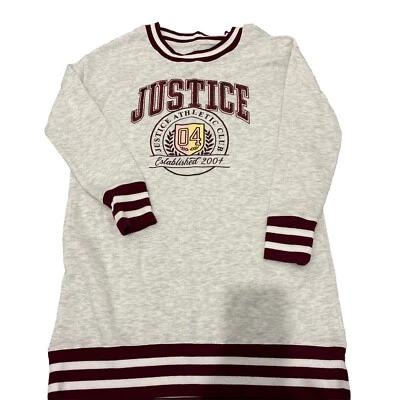 Vestido Sudadera Justice Girls Grande 12-14 Gris/Marate Pullover Foto 1 de 4