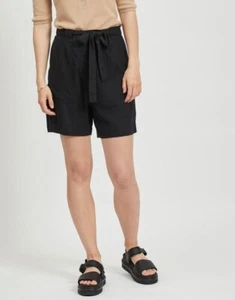 Damen-Leinenshorts Größe 12 schwarz hoher elastischer Bund zum Binden VILA Safari Damen - Bild 1 von 5