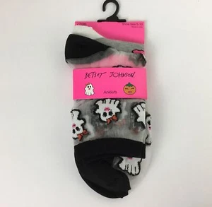 Betsey Johnson Ghosts Sheer Anklet Socks 2 Pairs SIZE 5-10 New - Picture 1 of 5