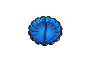 MID CENTURY WIKINGER AZURBLAU KOBALTBLAU GROSSER SCHWERER GLAS ZIGARRENASCHENBECHER - Bild 1 von 5