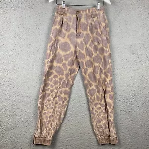 Anthropologie Tamarind Trouser Joggers Size 2 Lyocell Linen Soft Animal Leopard - Picture 1 of 16