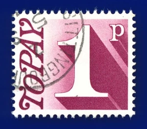 SG D78 1971 1p púrpura rojizo profundo Z64 fino usado Sittingbourne CDS baci - Imagen 1 de 1