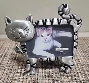 GANZ Pewter Picture Frame Cat w/ Fish 3.5"x2.5" NEW - Picture 1 of 6