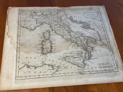 ¡VINTAGE! Antigua Italia de las mejores autoridades John Bower mapa 1816 Foto 1 de 4