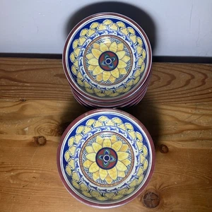Williams Sonoma Plastic Unbreakable 8 Bowl Set Blue Yellow B11 - Picture 1 of 4