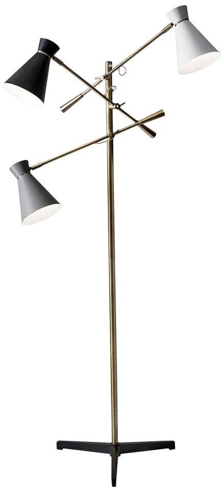 Lámpara de pie Adesso Lyle 3 brazos ajustable moderno base trípode tarea Foto 1 de 1