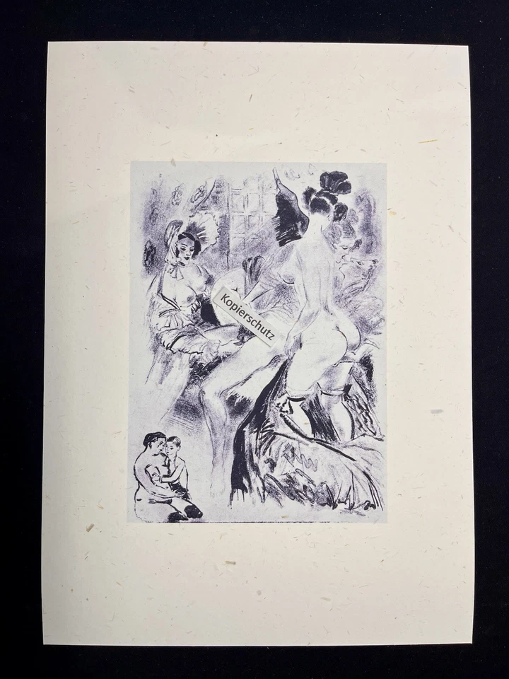 Erotic Artprint Kohlezeichnung LGBTQ Orgie A Berthomme zu Gamiani 2 nuits d‘exes - Bild 1 von 2