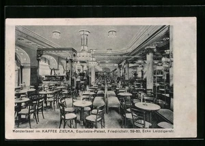 AK Berlin, Konzertsaal im Kaffee Zielka in der Friedrichstraße 59-60, Ecke Leip - Picture 1 of 2