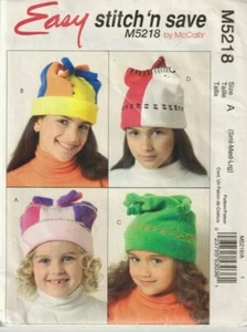 Sombreros de lana para niños patrón de costura McCall's 5218 nuevos fuera de imprenta - Imagen 1 de 3