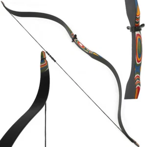 37'' Traditional Recurve Bow Handmade Bow Wood 12lb Children Shooting Gift RH LH - Picture 1 of 11