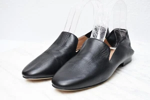 HALOGEN Black Soft Leather Slip Ons Loafers Flats Womens Sz 8 NEW - Picture 1 of 9