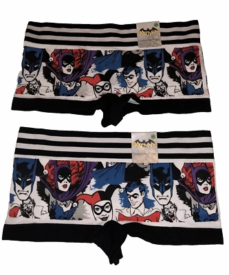 Lote de 2 Calcinhas Curtas Femininas Juniores DC Comics Batman The Joker Boy Pequenas ou 5 Novas com etiquetas - Imagem 1 de 4