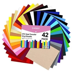 HTV Heat Transfer Vinyl Bundle: 42 Pack 12" x 10" Sheets Iron on Vinyl, 30 - Picture 1 of 8