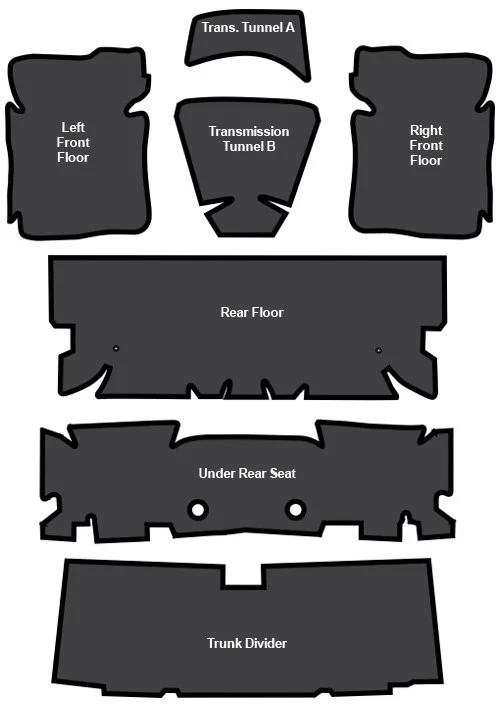 Pontiac Firebird 1970-1981 transmisión automática EVA amortiguador de sonido 7 piezas Foto 1 de 1