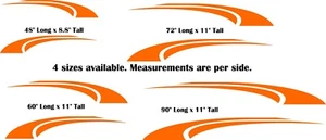 Swoosh Stripe Trailer Decals RV Motorhome Replacement Stickers LARGE TSW14 - Picture 1 of 12