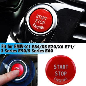 RED Engine Start/Stop Switch Button Trim Cover For BMW E90 E91 E60 E84 E83 E71 - Picture 1 of 5