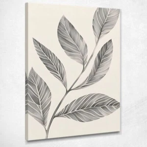Quadro Botanico Moderno Ramo Di Foglie In Sfumature Di Grigio , btn37 quadro sta - Imagen 1 de 4
