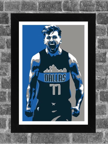 Dallas Mavericks Luka Doncic Portrait Sports Print Art 11x17 Cover
