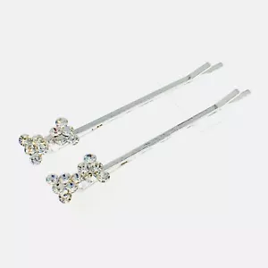 Haarnadel Strass Kristall Haarspange Haarnadel Schleife Hochzeit Braut Silber 11-4 - Bild 1 von 1