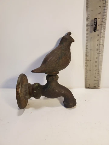 Vintage Arrowhead Brass & Plumbing Bronze Grouse Handle Water Spigot USA Made Cover