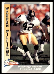 1991 Pacific. Warren Williams . Pittsburgh Steelers #435