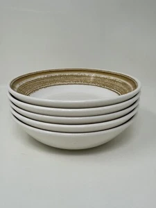 Cavalier Brown Sahara Royal China Cereal Soup Bowls 6 1/4 Inch Round Set Of 5 - Picture 1 of 10