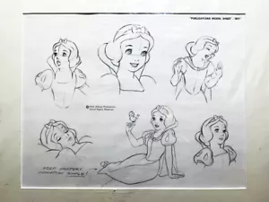 Disney Snow White Original Publictions Model Sheet 1971 Rare ! - Picture 1 of 2