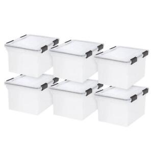 IRIS Storage Box in Clear 10.88" x 14.5" x 17.94" Rectangle Detached 6-Pack