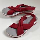 Clarks Cloudsteppers Red Slingback Sandals Womens 11M Cushion Soft Shoes