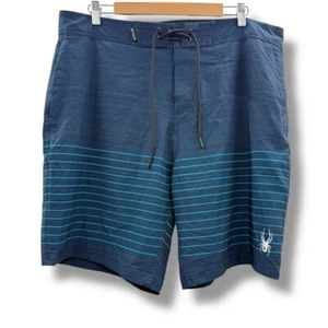 Spyder Swim Navy Blue Striped Swim Trunks Sz XXL Surf Sand Sun Beach Vacation - Picture 1 of 9