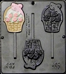 NEW FLOWER BASKET Chocolate Candy Fondant Plaster Clay Lolly Mold Easter Spring - Picture 1 of 2