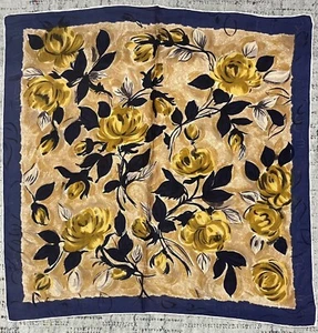 Bufanda Vintage Estampado Floral Rosa Amarilla - Imagen 1 de 2