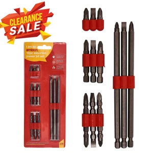 12-teiliges Power Bit Schraubendreher Set sortiert Pozi Kreuzschlitz Schlitz Bits Amtech - Bild 1 von 3