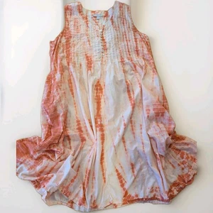 Vestido Woman Within Tie-Dye Talla Grande 22W Coral Bolsillos Playa Algodón Pintuck - Imagen 1 de 14