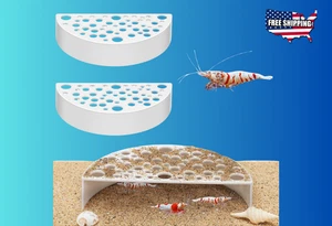 Hoolerry 2 Pezzi Pelli di Gamberetti in Ceramica, Grotte Bianche per Acquario - Foto 1 di 6