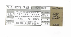 Michael Spinks vs Gerry Cooney CC TV Boxing Championship Ticket vom 15.06.1987 - Bild 1 von 2