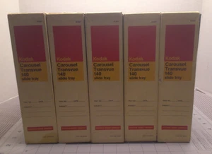 Kodak Carousel Transvue 140 Slide Tray W/ Original White Boxes Lot Of 5 - Picture 1 of 20