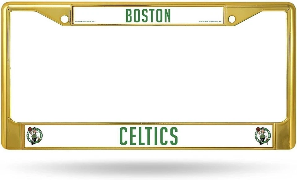 Marco de matrícula de metal color Boston Celtics cubierta de etiqueta automática, 12x6 pulgadas Foto 1 de 1