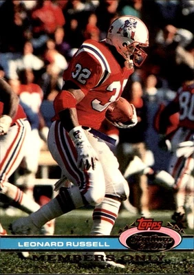 Leonard Russell 1991 Stadium Club Patriots FREE SHIPPING AutographDen - Image 1 of 2