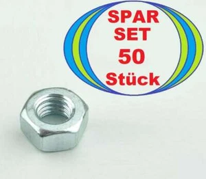 50 x Sechskantmutter M8 Gewinde-Sechskantmuttern verzinkt DIN 934 Mutter Kl. 8 - Picture 1 of 4