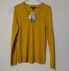 Suéter Lord & Taylor Extra Fino Lana Merino Cuello en V Ligero Talla XS Amarillo - Imagen 1 de 17