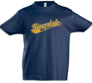 R High School Kids Boys T-Shirt Riverdale Symbol Sign Logo Archie Navy Blue - Picture 1 of 1