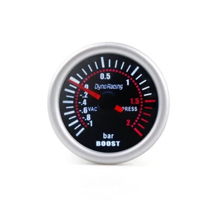 2" 52mm Bar Pointer White LED Turbo Boost Gauge Vacuum Press Meter Somke Tinted - Picture 1 of 8