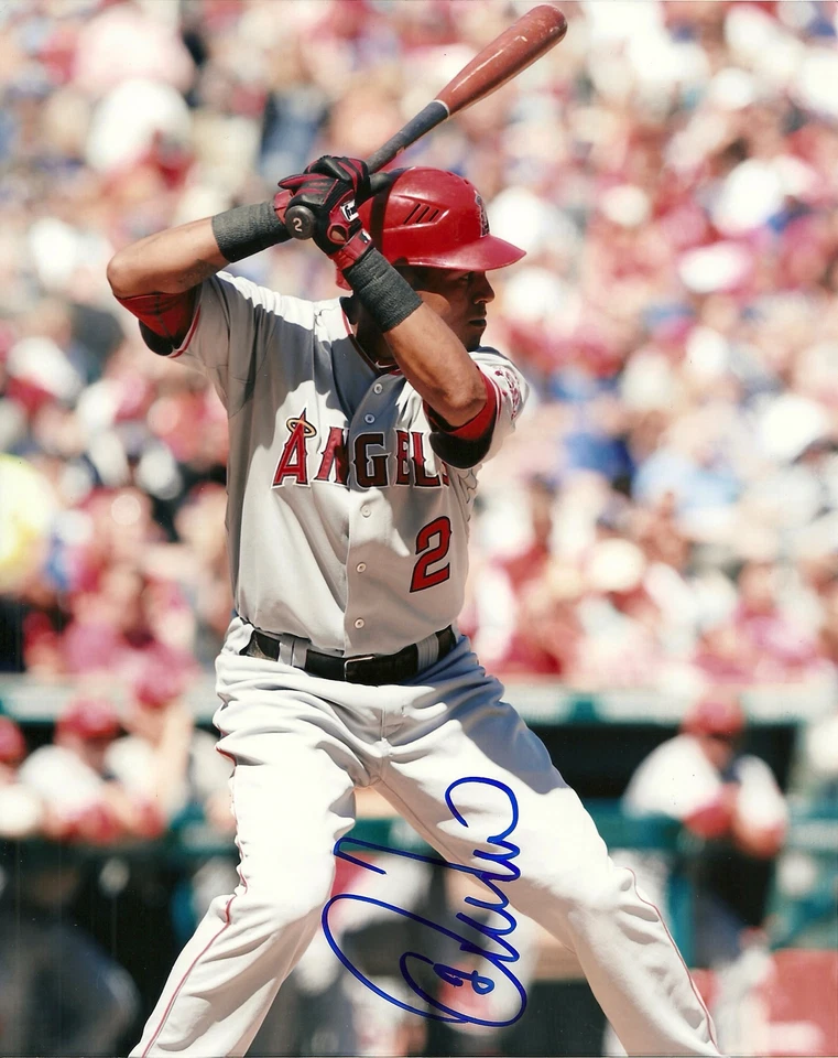 FOTO 8x10 firmada por Erick Aybar Anaheim Angels con certificado de autenticidad de acción Foto 1 de 1