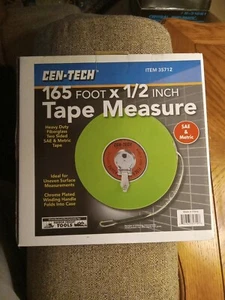 CEN-TECH 165’ x ½” Fiberglass Tape Measure Neon Green Easy Find Sealed 35712 - Picture 1 of 1