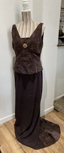 Montage By Mon Cheri Formal Occasion Sleeveless Embellish Brown Long Dress Party - Picture 1 of 16