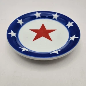 Patriótico Rojo Blanco Azul Rojo Estrella Plato de servir Plato Baratijas Posavasos 5 pulgadas - Imagen 1 de 3