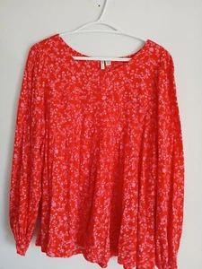 Cato Longsleeve Hopeless Roma Poppy Red Blouse Womens 18/20 - Picture 1 of 20