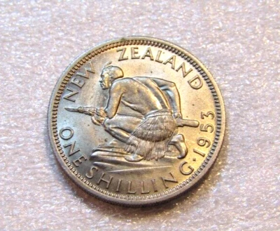 Moneda de 1 chelín 1953 Nueva Zelanda sin circular Foto 1 de 4